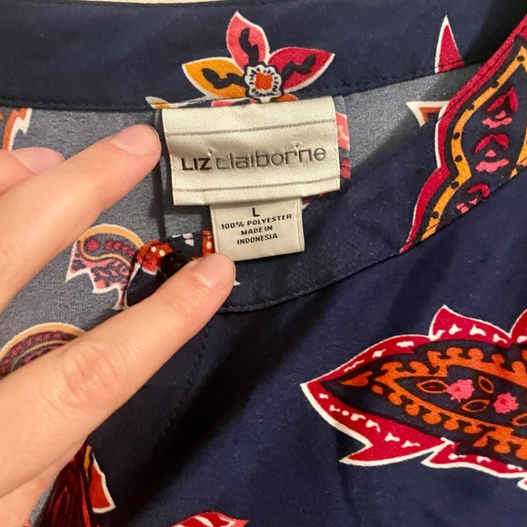 Liz Claiborne midi floral dress with cinched tie - Picture 4 of 6